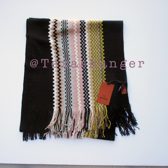 NWT Missoni Striped Pattern Multicolor Scarf - Picture 8 of 9